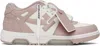 Off-white White & Pink Out Of Office Calf Leather Sneakers In White Pink