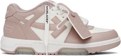 Off-white White & Pink Out Of Office Calf Leather Sneakers In White Pink