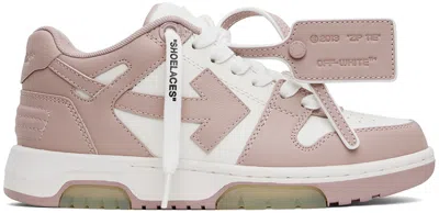 Off-white White & Pink Out Of Office Sneakers In White Pink