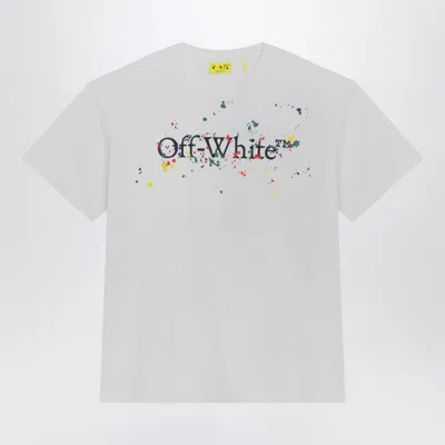 Off-white White Big Bookish Splat Logo T-shirt In Neutral