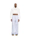 Off-white White Bookish Rose Cropped Hoodie In White