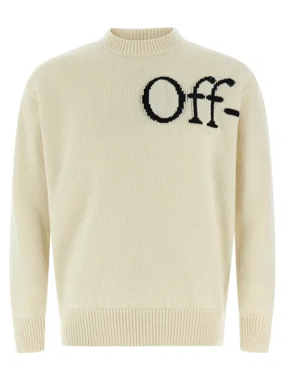 OFF-WHITE WHITE BOOKISH SHARED KNIT SWEATER