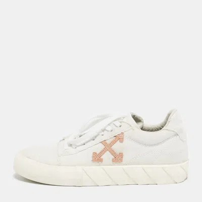 Off-white White Canvas Vulcanised Lace Up Sneakers