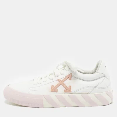 Pre-owned Off-white White Canvas Vulcanized Low Top Sneakers Size 38