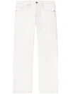 Off-white White Contrast-stitching Straight-leg Jeans In White