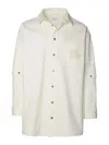 Off-white Off White Embroidered Overshirt In White