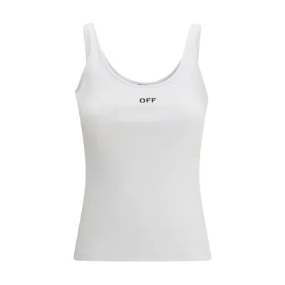 Off-white Woman Tank Top White Size 8 Cotton, Elastane