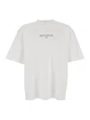 Off-white White Crewneck T-shirt With Logo Lettering On The Front In Cotton Man In White