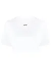 Off-white For Ever Ribbed Crew-neck Cropped T-shirt In White