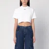 Off-white For Ever Ribbed Crew-neck Cropped T-shirt In White