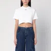 Off-white For Ever Ribbed Crew-neck Cropped T-shirt In White