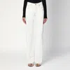 Off-white Contrast Hem Mid-rise Denim Jeans In White
