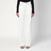 Off-white Contrast Hem Mid-rise Denim Jeans In White