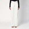 Off-white Contrast Hem Mid-rise Denim Jeans