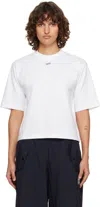 Off-white White Embroidered Flowers Arrow Boxy T-shirt In White