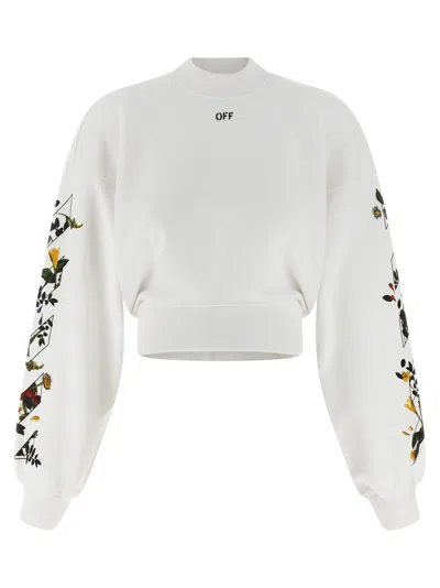 OFF-WHITE WHITE FLOWERS ARROW SWEATSHIRT
