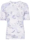 Off-white Light Blue Fresco-print T-shirt In 蓝色