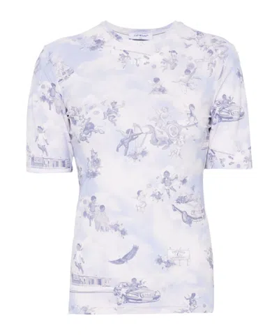 OFF-WHITE WHITE FRESCO-PRINT T-SHIRT