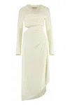 Off-white Off White Asymmetric Cut Out Jersey Dress In White