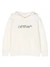 Off-white Logo Cotton Jersey Hoodie In White