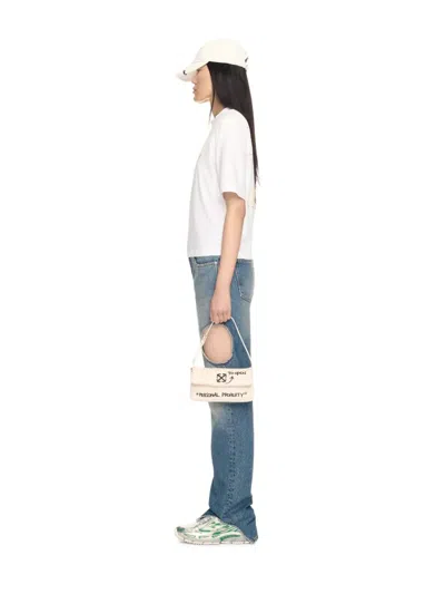 Off-white White Jitney 0.7 Quote Shoulder Bag