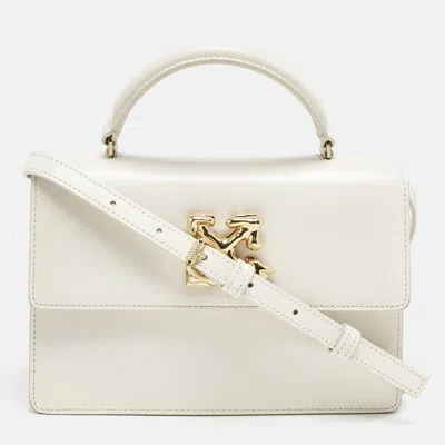 Pre-owned Off-white White Leather 2.8 Jitney Top Handle Bag