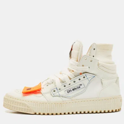 Pre-owned Off-white White Leather And Canvas 3.0 Off Court Sneakers Size 36