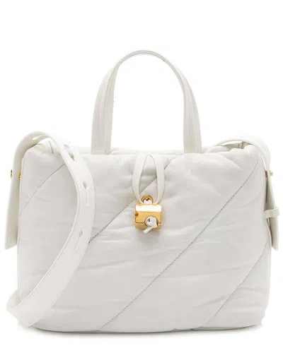 OFF-WHITE OFF-WHITE™ WHITE LEATHER NAILED ZIPPED TOTE (AUTHENTIC PRE-LOVED)