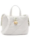 Off-white ™ White Leather Nailed Zipped Tote (authentic Pre-loved)