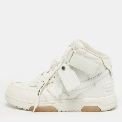 Pre-owned Off-white White Leather Out Of Office High Top Sneakers Size 40