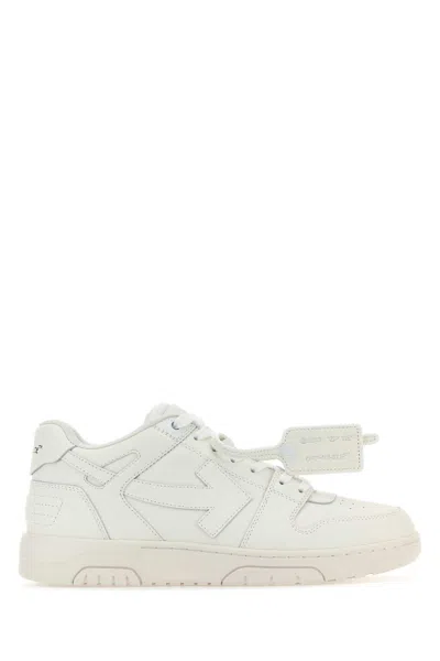 Off-white White Leather Out Of Office Sneakers In 0101
