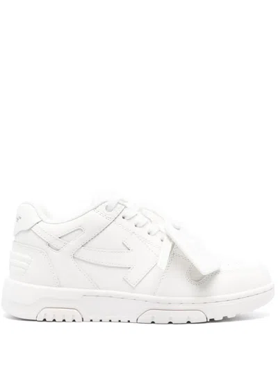 Off-white White Leather Panelled Sneakers For Women