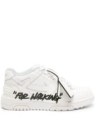 OFF-WHITE WHITE LEATHER SIGNATURE ARROW SNEAKERS FOR MEN