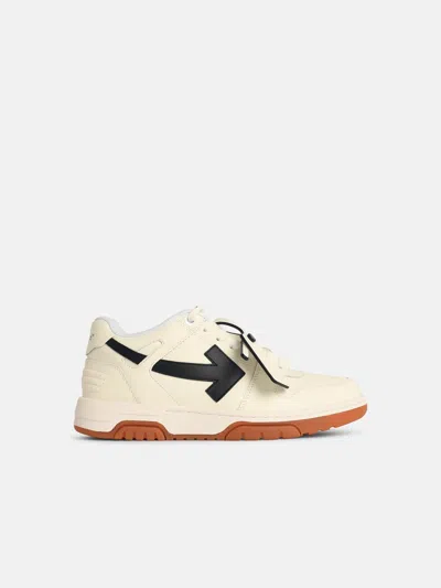 Off-white White Leather Sneakers In Black