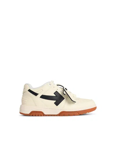 Off-white White Leather Sneakers Men In Black