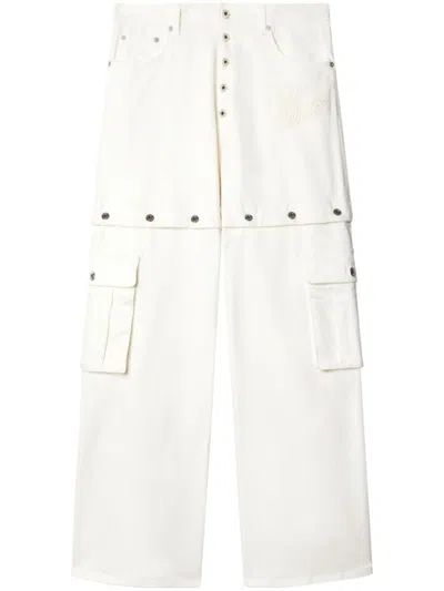 OFF-WHITE WHITE LOGO BAGGY-FIT JEANS