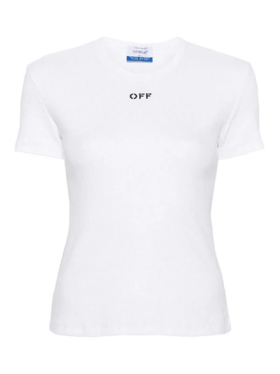 Off-white White Logo Print T-shirt