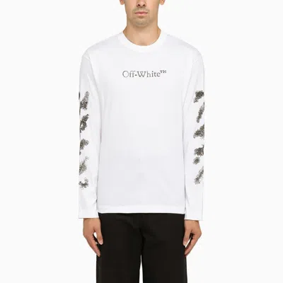 OFF-WHITE MEN'S WHITE LONG-SLEEVED T-SHIRT FOR FW2324