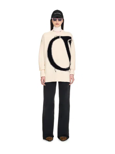 Off-white White Maxi Logo Crewneck