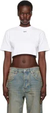 Off-white Off Stamp Rib Cropped Tee In White Black