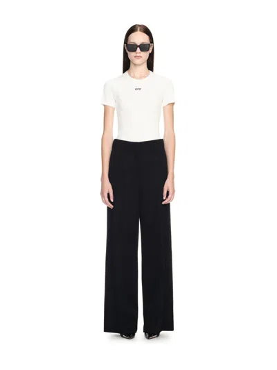 Off-white White Off Stamp Ribbed Tee