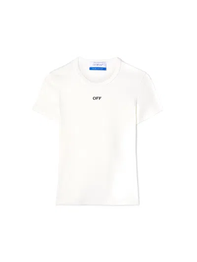 Off-white White Off Stamp Ribbed Tee
