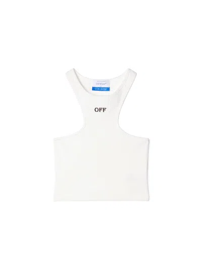 Off-white White Off Stamp Ribbed Top