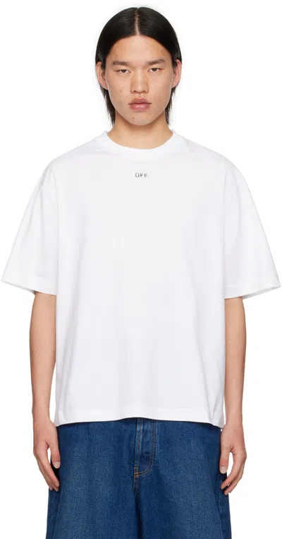 Off-white White Off Stamp Skate T-shirt In White Black