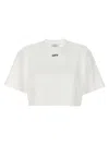 Off-white Logo Floral Cotton T-shirt In White