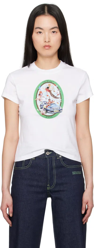 OFF-WHITE WHITE OVAL FRESCO T-SHIRT