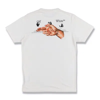 Pre-owned Off-white White Pascal Hand Gun Logo T-shirt