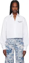 Off-white Poplin Boxy Long-sleeved Shirt In White Black