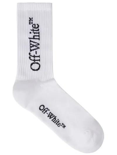 Off-white White Ribbed Socks With Logo