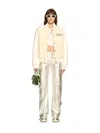 Off-white White Rose Valley Varsity Jacket In Neutrals
